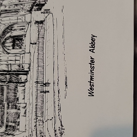 Print - Westminster Abbey in England (Black & White Line - Picture 2 of 5